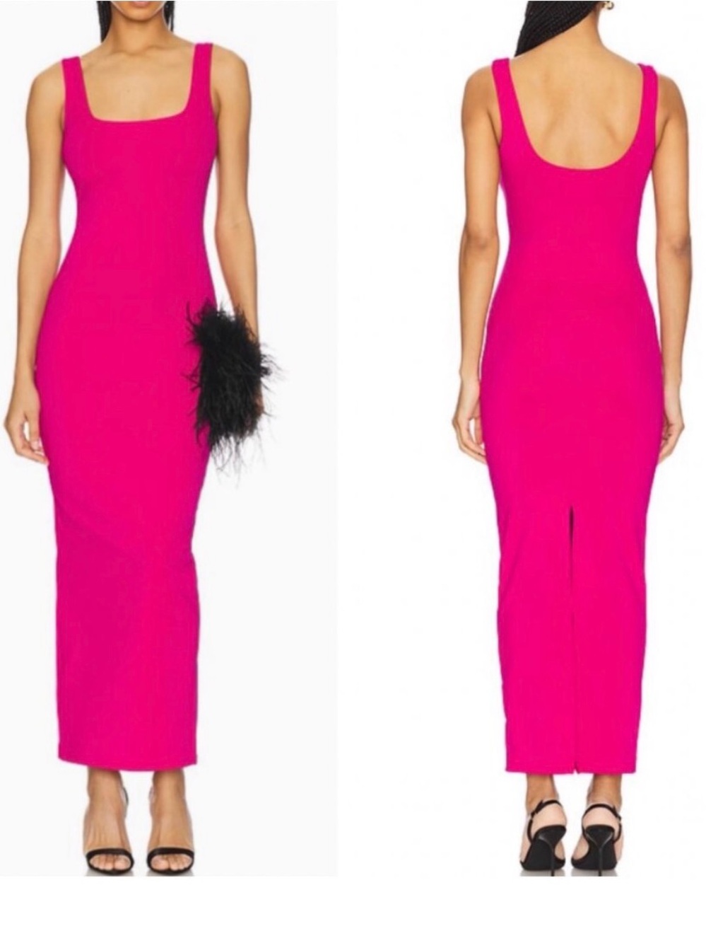 Good American Fuschia Scuba Midi Dress